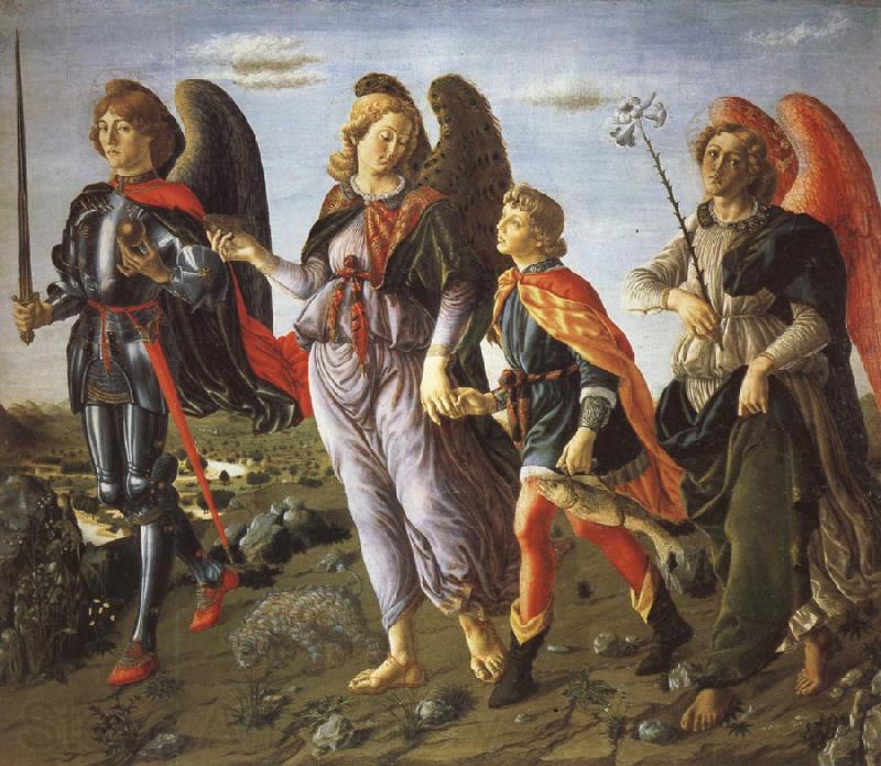 Francesco Botticini Tobias and the Tree Archangels Norge oil painting art